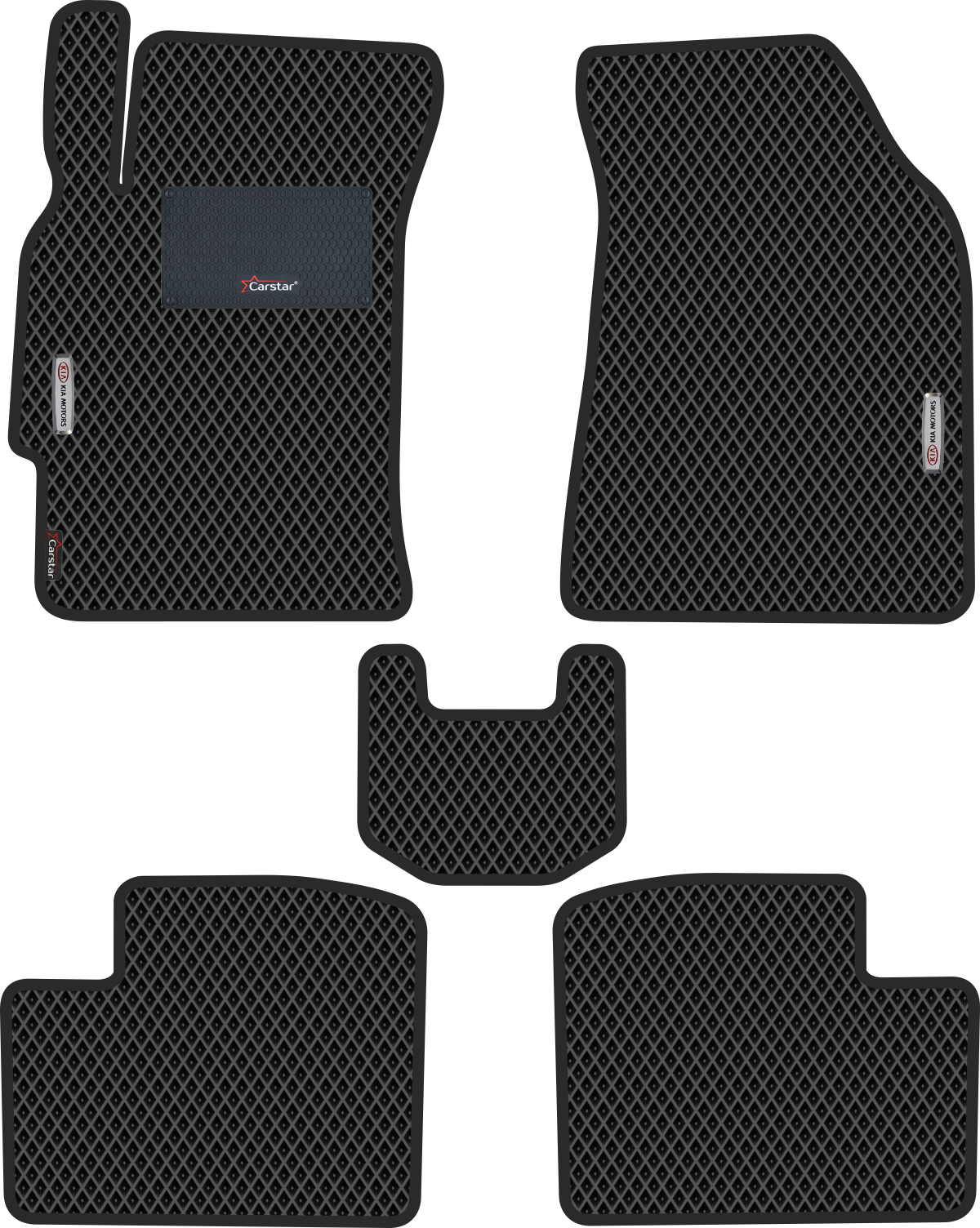 Комплект ковриков Kupi-Kovrik EVA для Kia Spectra (2000-2011), чёрный,подпятник,2 эмблемы