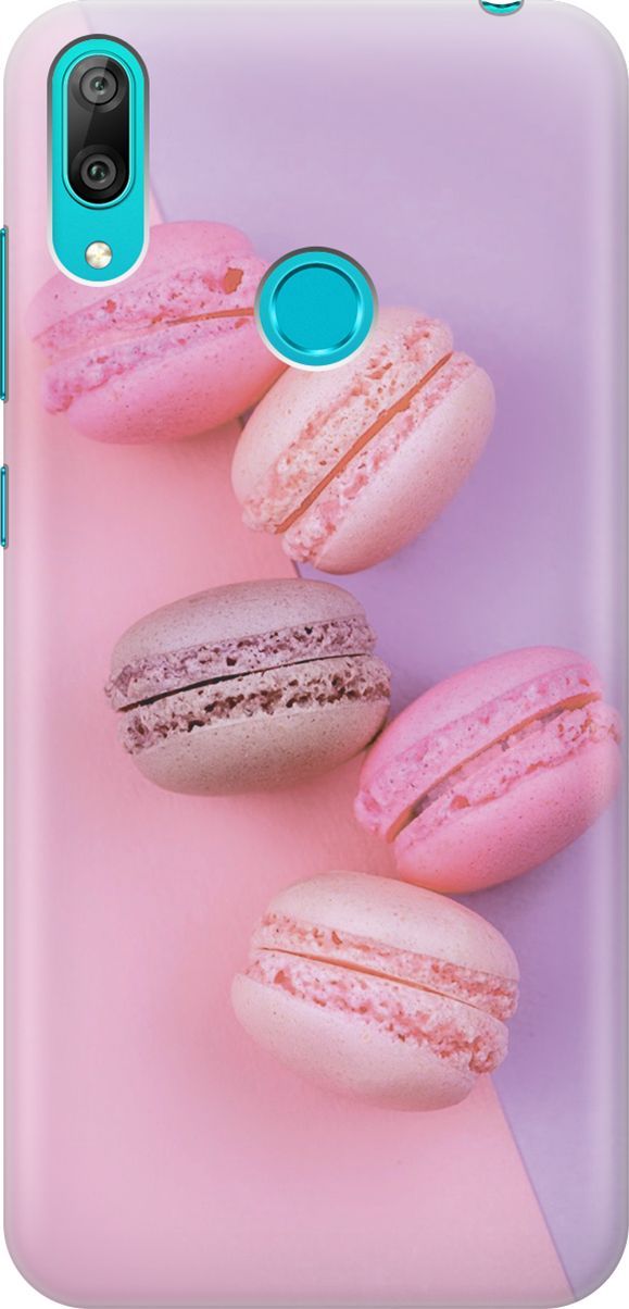 

Силиконовый чехол на Huawei Y7 (2019) "Розовые макаруны", Розовый;фиолетовый, 6608