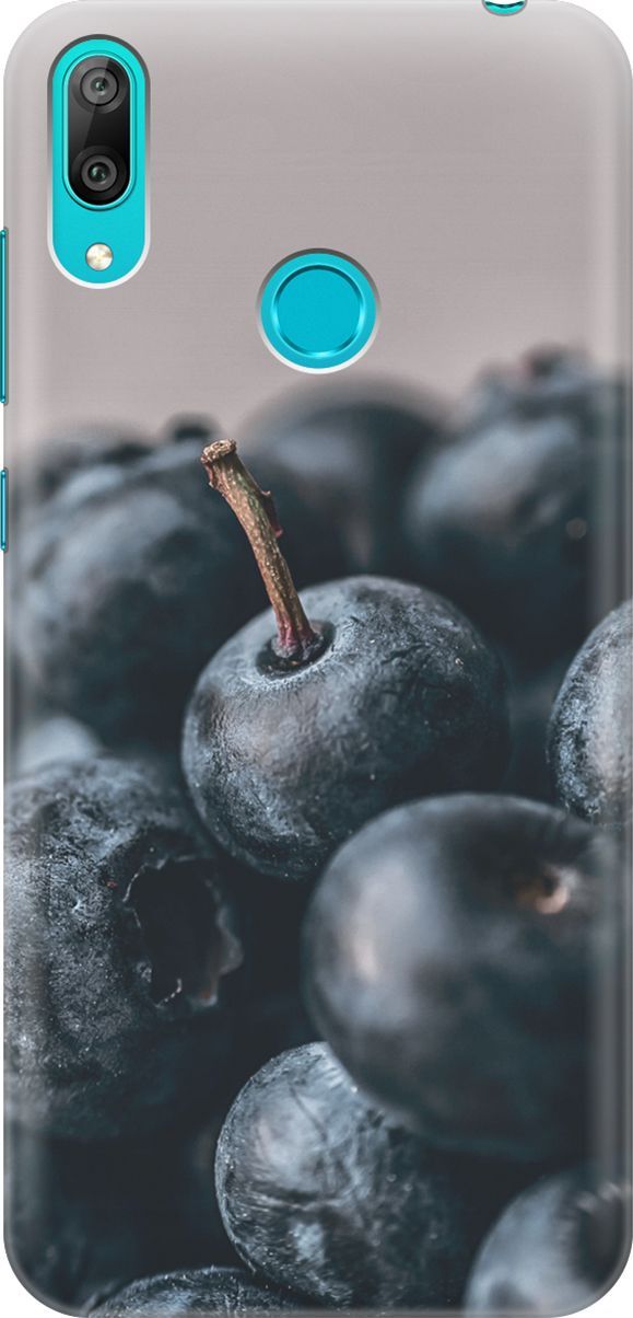 

Силиконовый чехол на Huawei Y7 (2019) "Голубика", Розовый;черный, 6608