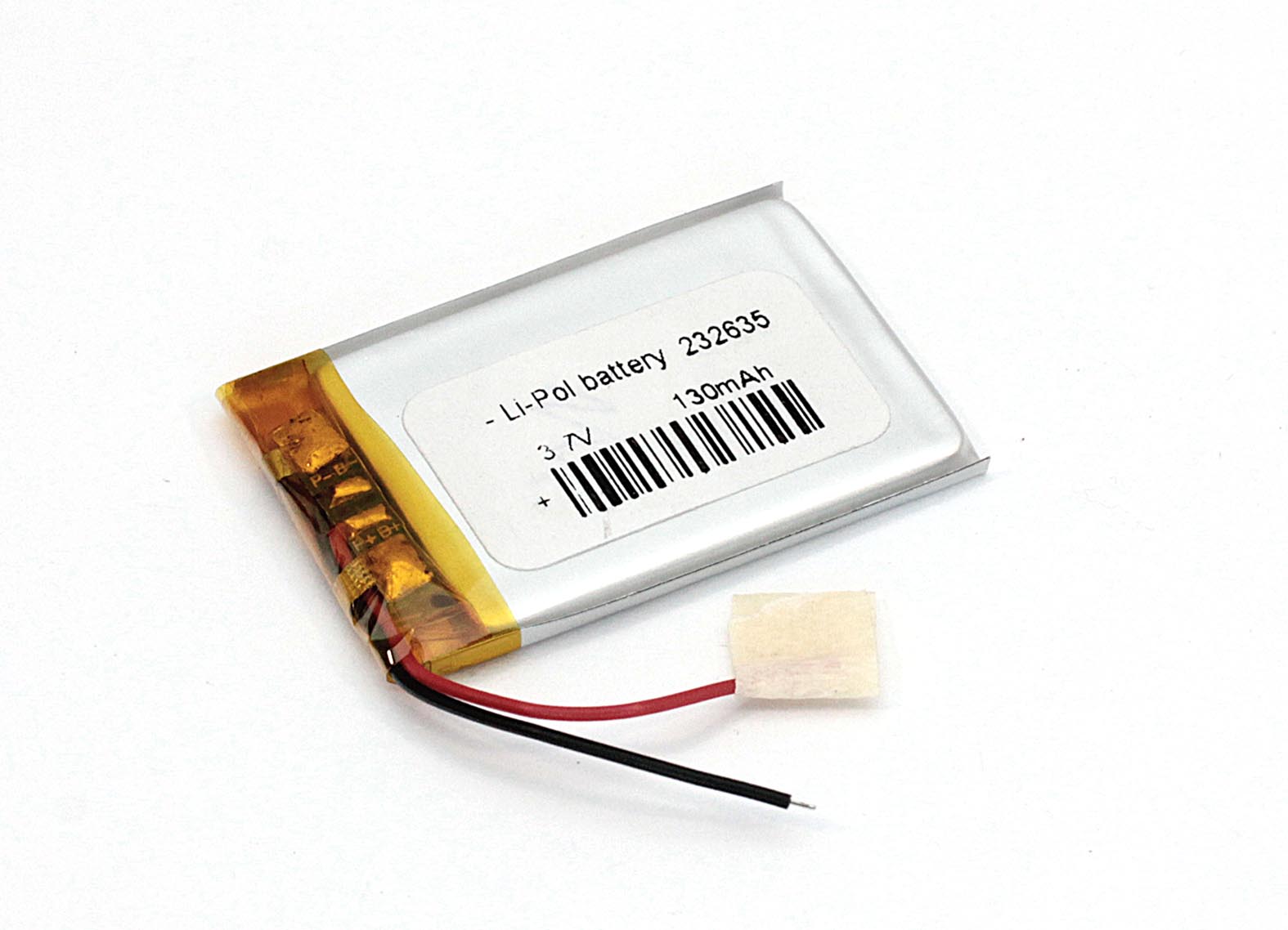 

Аккумуляторная батарея OEM Li-Pol 2.3*26*35мм 2pin 3.7V/130mAh