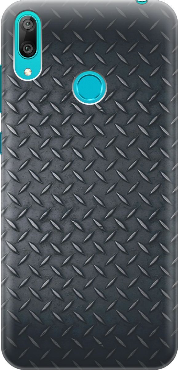 

Силиконовый чехол на Huawei Y7 (2019) "Металлический лист", Серый;черный, 6606