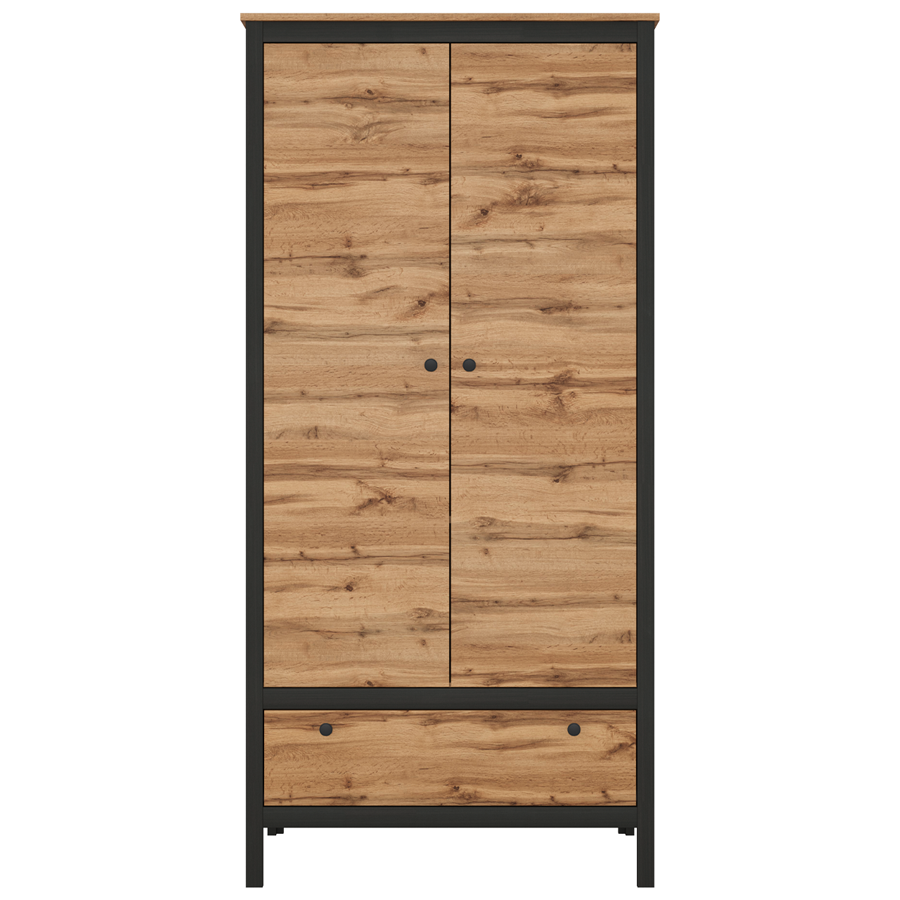 

Шкаф Loft SZF2D1S, дуб вотан/черный, Коричневый;черный