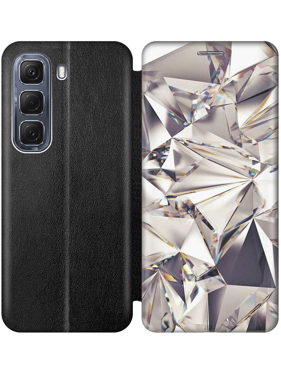 

Чехол-книжка на Infinix Hot 50 4G с принтом "Алмазные грани" черный, Черный;серый, 786718731