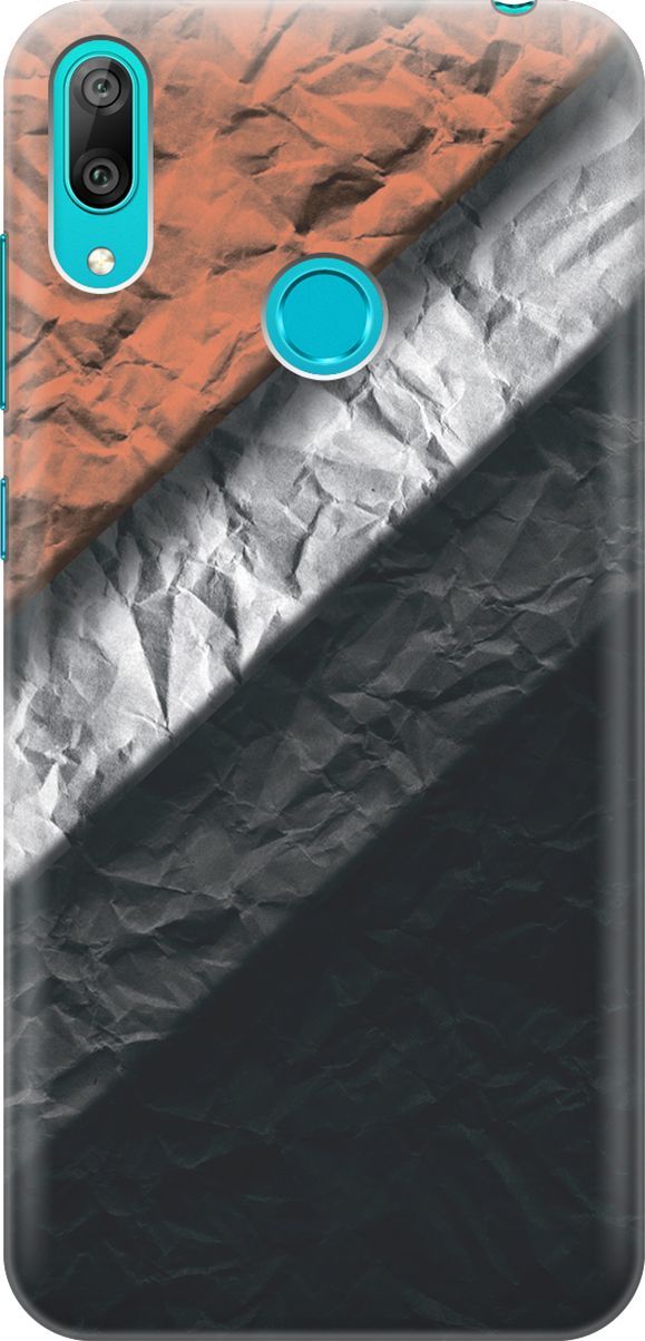 

Силиконовый чехол на Huawei Y7 (2019) "Мятые полотна", Розовый;черный, 6188