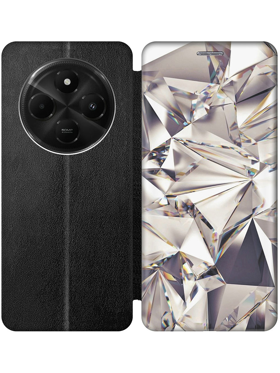 

Чехол-книжка на Xiaomi Redmi 14C / Poco C75 с принтом "Алмазные грани" черный, Черный;серый, 786715731