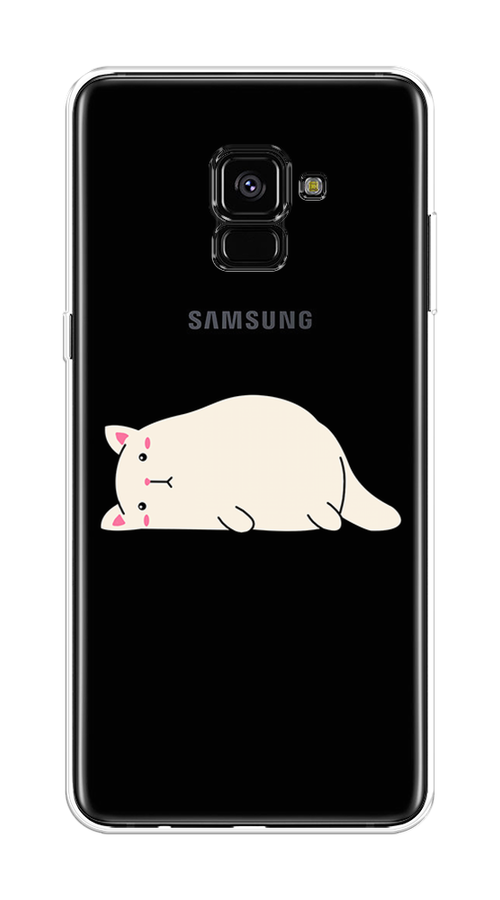 

Чехол на Samsung Galaxy A8 Plus 2018 "Cat not today", Белый;розовый;черный, 25550-1