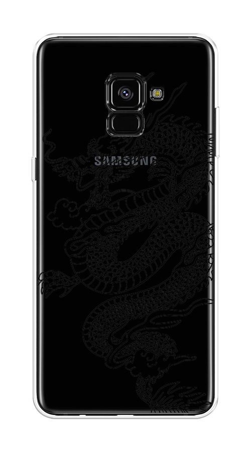 

Чехол на Samsung Galaxy A8 Plus 2018 "Большой китайский дракон", Черный;серый, 25550-1