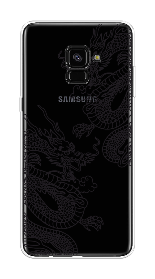 

Чехол на Samsung Galaxy A8 Plus 2018 "Два китайских дракона", Серый;черный, 25550-1
