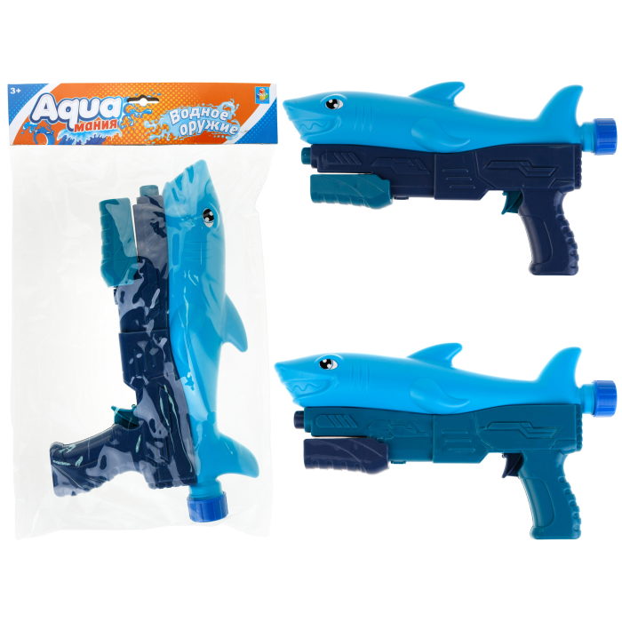 Водное оружие 1toy Аквамания акула Т23057 пистолет водный акула 14см в ассортименте