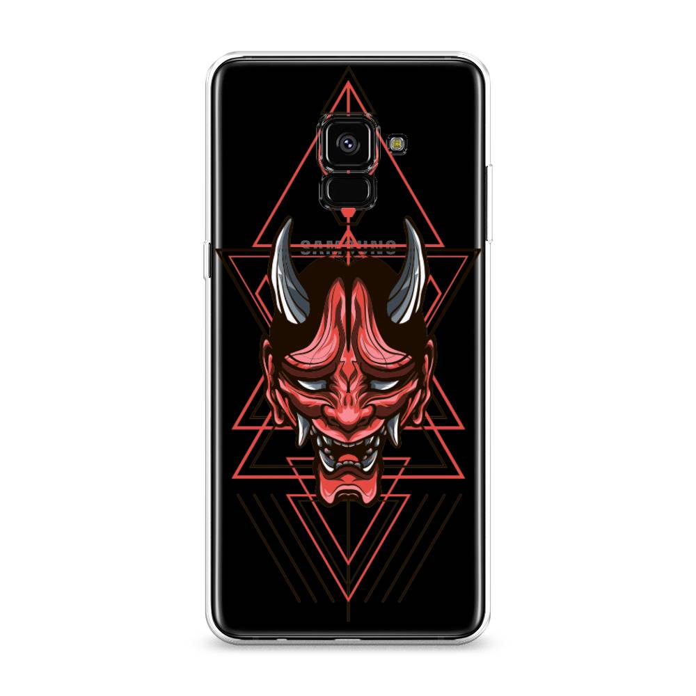 

Чехол на Samsung Galaxy A8 Plus 2018 "Hanya Oni mask", Серый;красный;черный, 25550-4