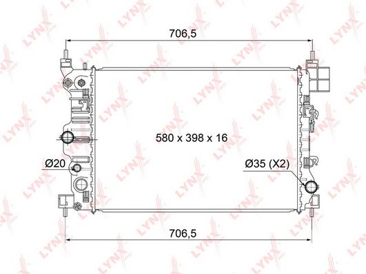 

Радиатор LYNXauto RB1009