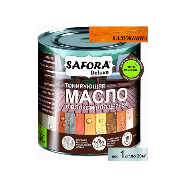 Масло для дерева с воском SAFORA, калужница чистящее средство для туалета с эфирным маслом чайного дерева biomio 750 мл