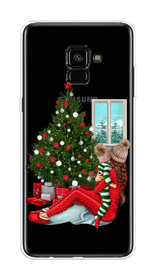 

Чехол на Samsung Galaxy A8 Plus 2018 "Новый год с мамой", Красный;зеленый;голубой, 25550-6