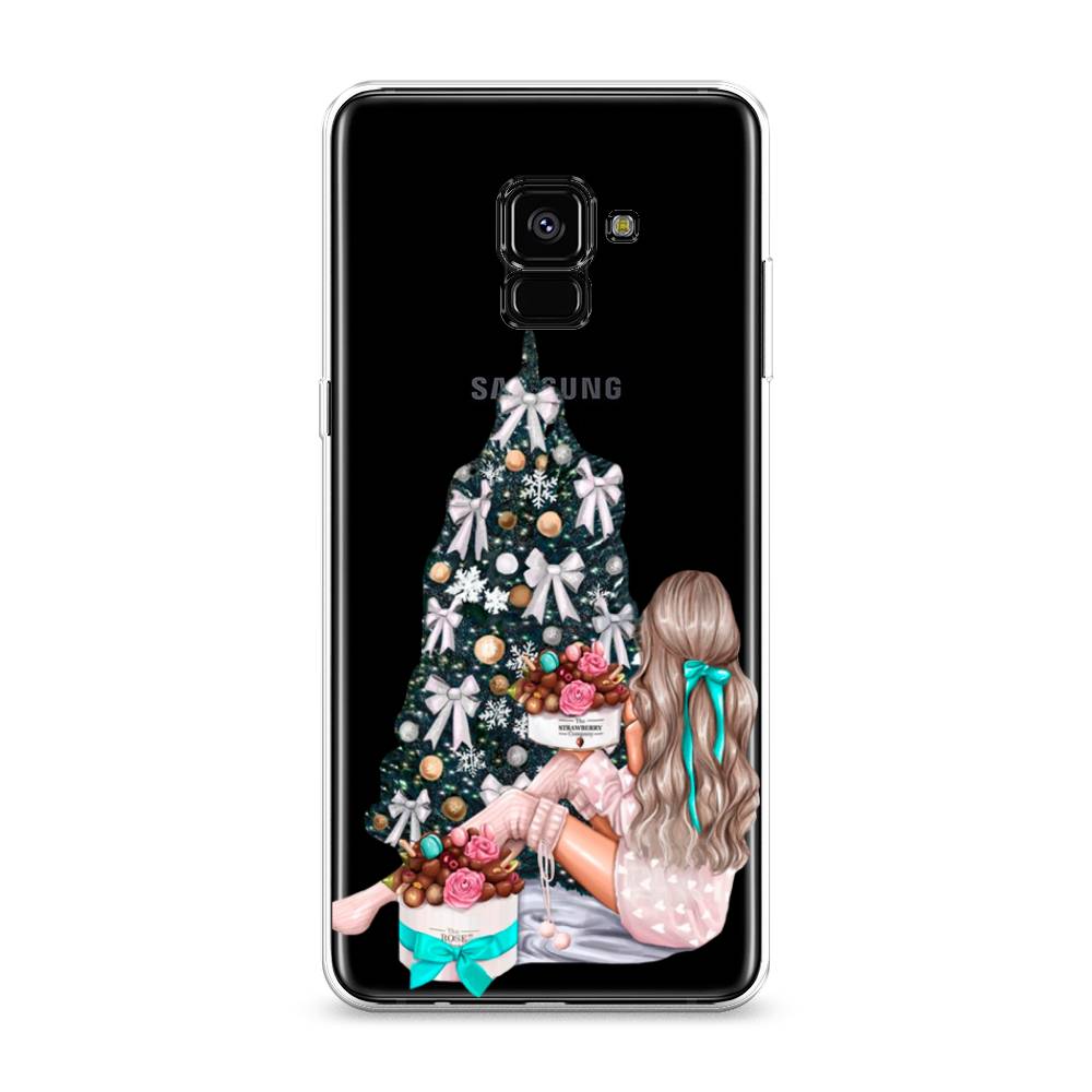 

Чехол на Samsung Galaxy A8 Plus 2018 "New Year", Зеленый;бежевый;голубой, 25550-5