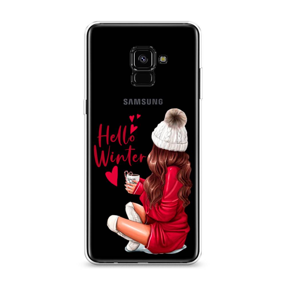 

Чехол на Samsung Galaxy A8 Plus 2018 "Hello winter", Красный;белый;коричневый, 25550-5