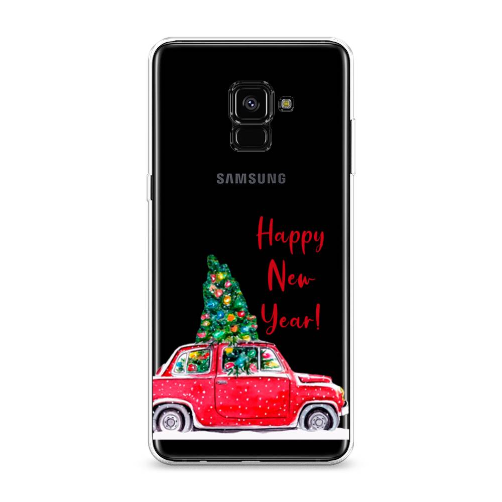 

Чехол на Samsung Galaxy A8 Plus 2018 "Happy New Year", Красный;зеленый, 25550-5