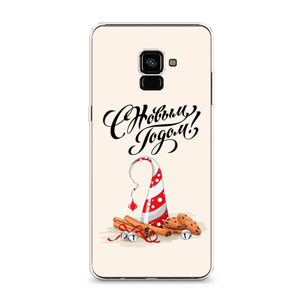 

Чехол на Samsung Galaxy A8 Plus 2018 "Подарки на Новый Год", Бежевый;красный;черный, 25550-5