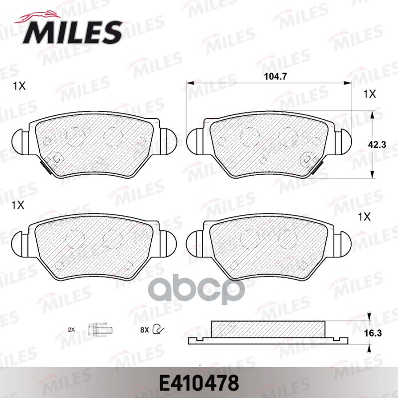 

Колодки Тормозные Opel Astra G 98-, Zafira 03-05 Задние Low-Metallic Miles Miles арт. E410