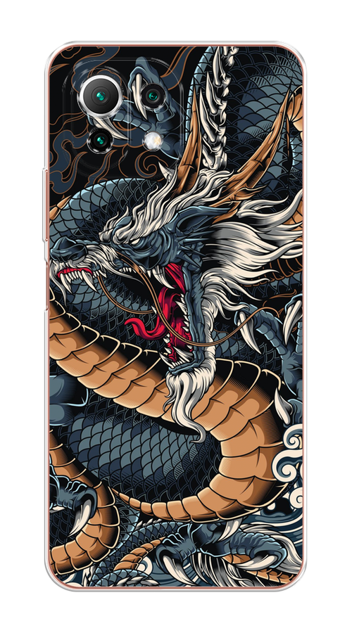 

Чехол на Xiaomi Mi 11 Lite/5G NE "Japanese Dragon", Коричневый;черный;синий, 311750-1