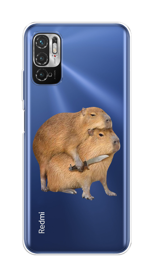 

Чехол на Xiaomi Redmi Note 10T/Note 10 5G/Poco M3 Pro "Капибара с ножом", Бежевый, 311050-1
