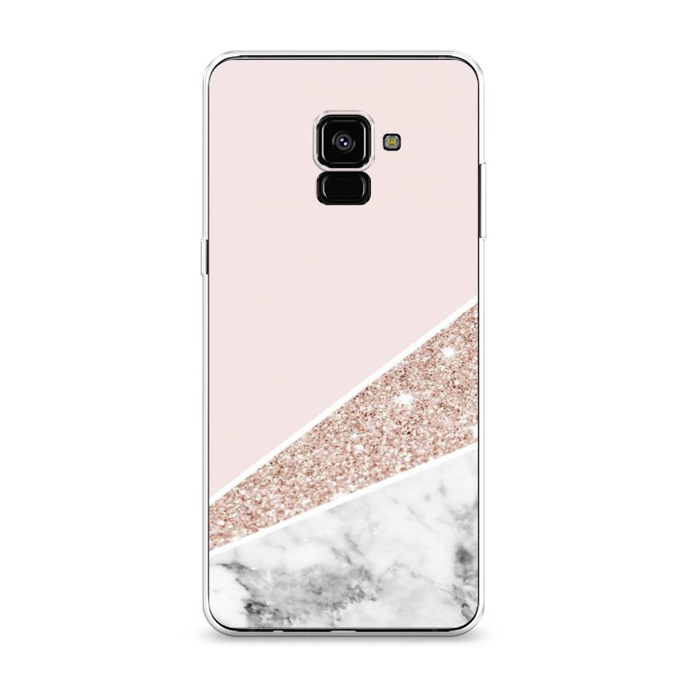 

Чехол на Samsung Galaxy A8 Plus 2018 "Блестящий розовый мрамор", 25550-3