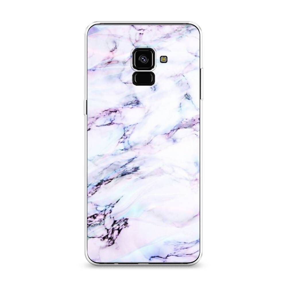 

Чехол на Samsung Galaxy A8 Plus 2018 "Радужный мрамор", Серый;фиолетовый, 25550-3