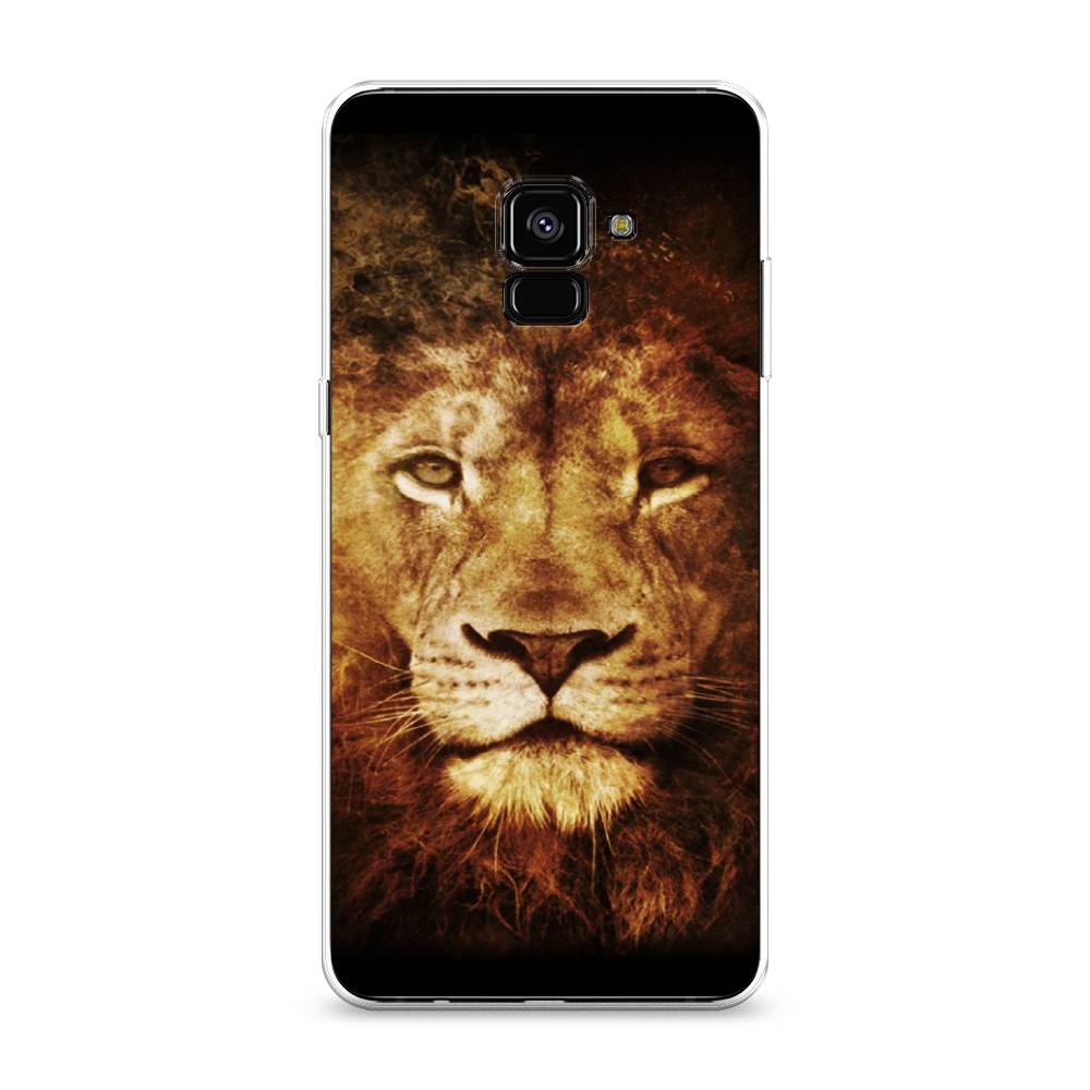

Чехол на Samsung Galaxy A8 Plus 2018 "Лев", Черный;коричневый;желтый, 25550-6