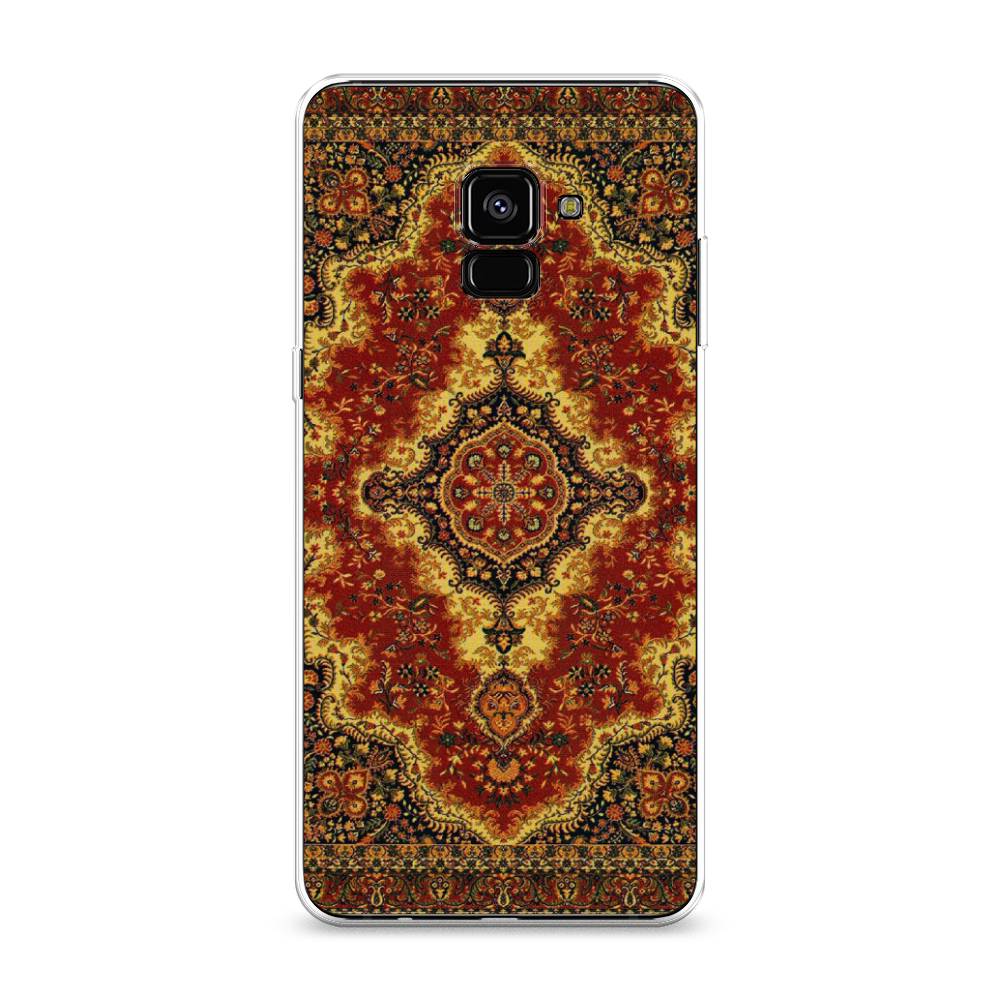 

Чехол на Samsung Galaxy A8 Plus 2018 "Ковер", Коричневый;золотистый;красный, 25550-3