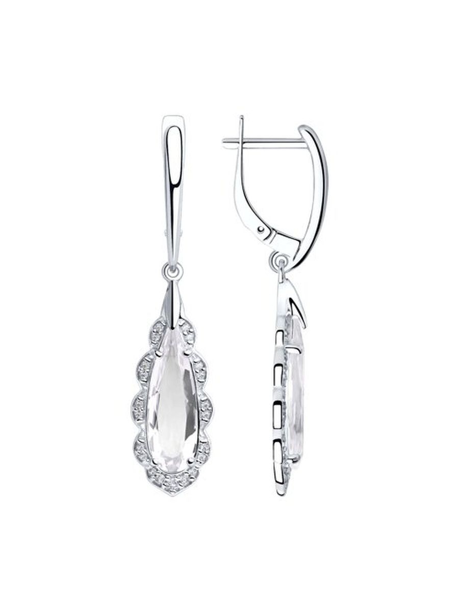 

Серьги из серебра TEO MAORI 892022066, горный хрусталь/фианит, 892022066