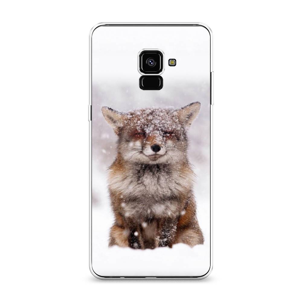 

Чехол на Samsung Galaxy A8 Plus 2018 "Зимняя лиса", Белый;серый;коричневый, 25550-1
