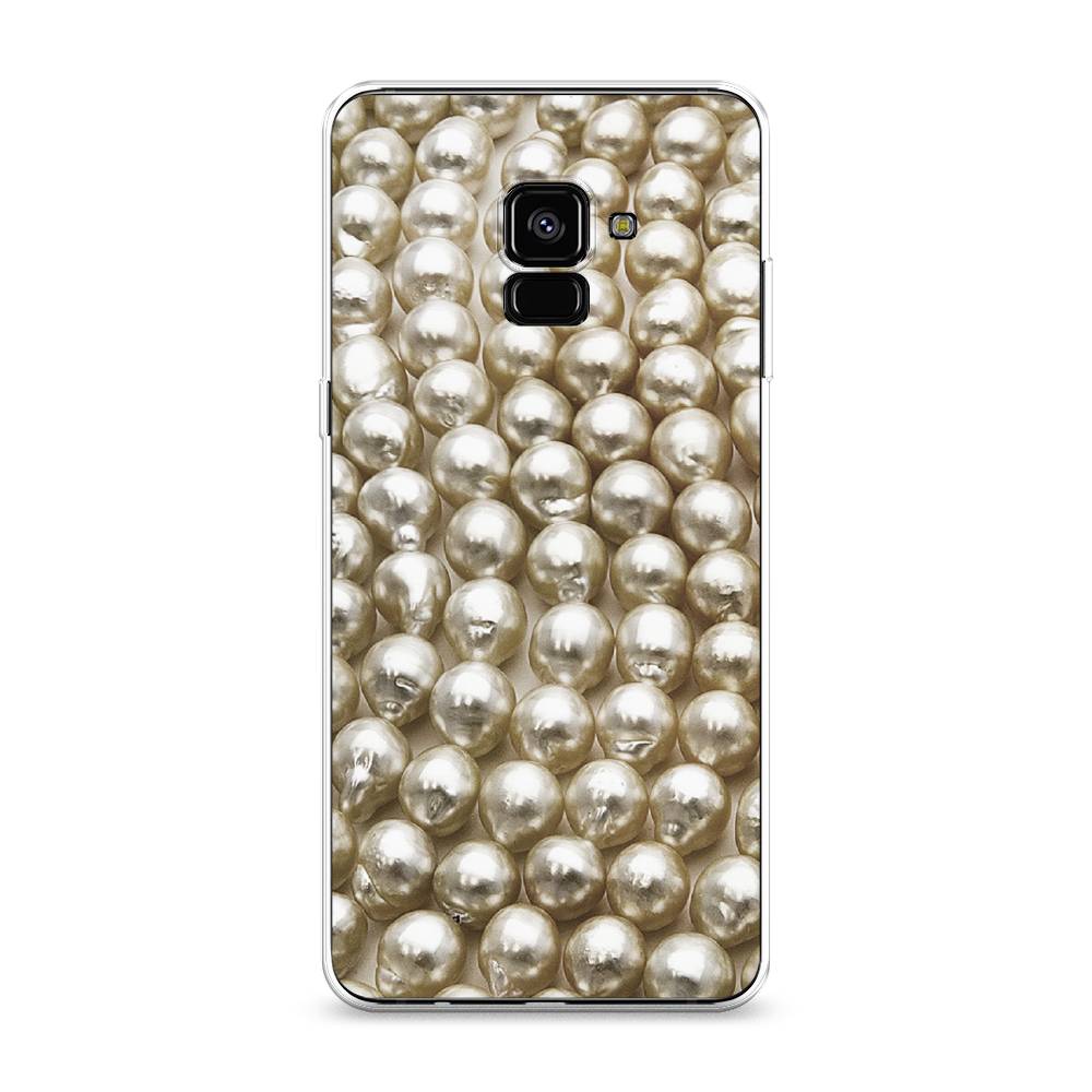 

Чехол на Samsung Galaxy A8 Plus 2018 "Жемчуг", Бежевый, 25550-3
