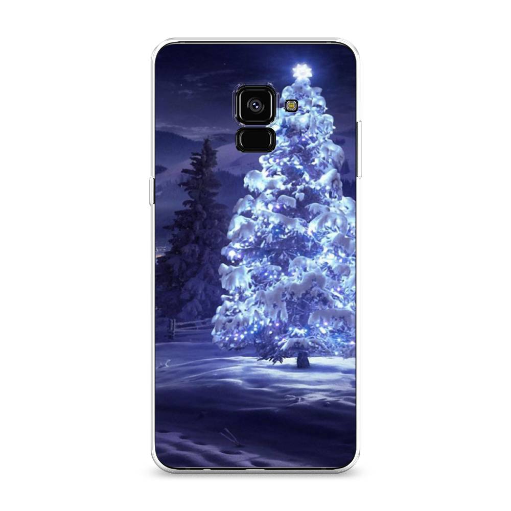 

Чехол на Samsung Galaxy A8 Plus 2018 "Зима 4", Синий;черный;белый, 25550-2
