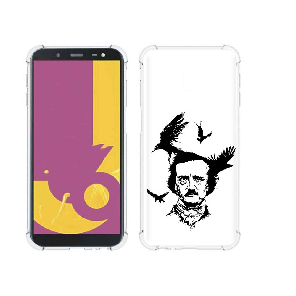 

Чехол MyPads Tocco для Samsung Galaxy J6+ (2018) Эдгар Аллан черно белый, Прозрачный, Tocco