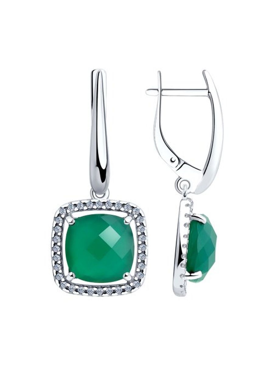 

Серьги из серебра TEO MAORI 894-321-00433-1, агат/фианит, 894-321-00433-1