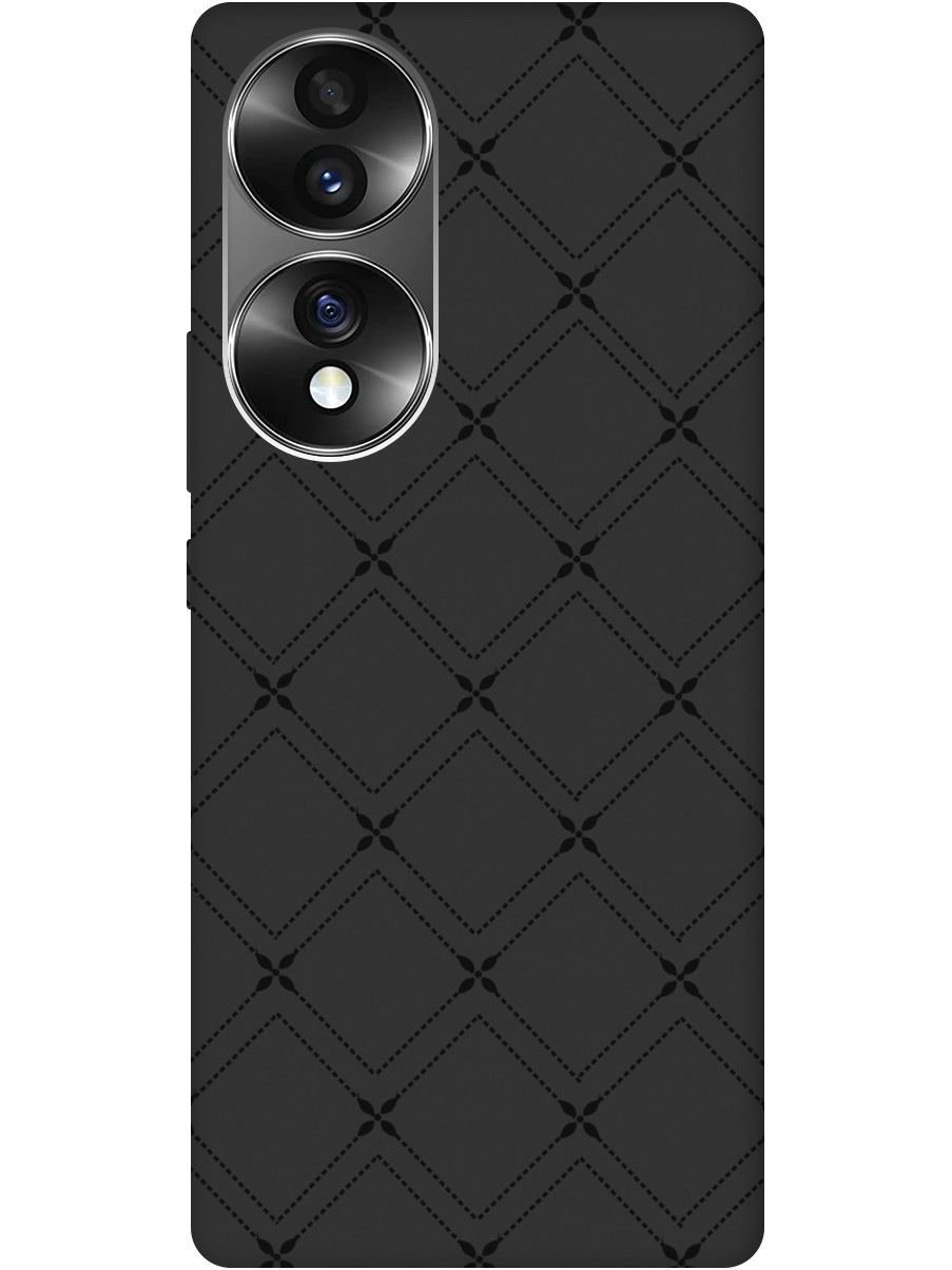 

Силиконовый чехол на Honor 70 с рисунком "Стильные линии" Soft Touch черный, 20000349