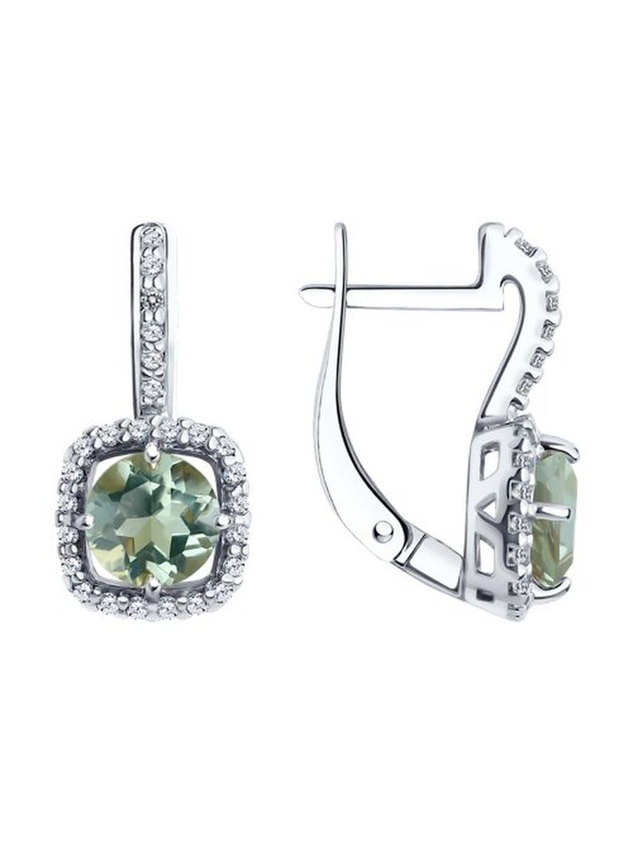 

Серьги из серебра TEO MAORI 892022757, аметист/фианит, 892022757