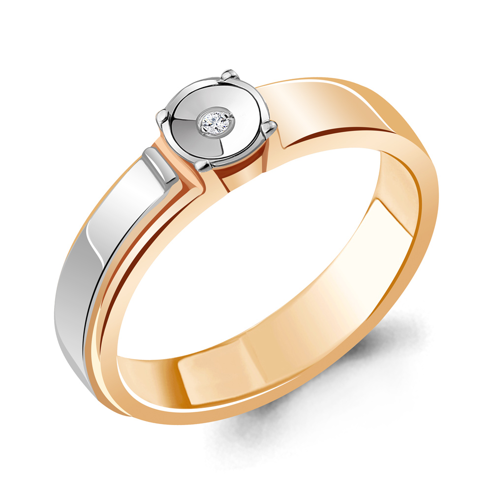 

Кольцо из серебра с бриллиантом р.  Aquamarine 060057_925_з, 060057_925_з