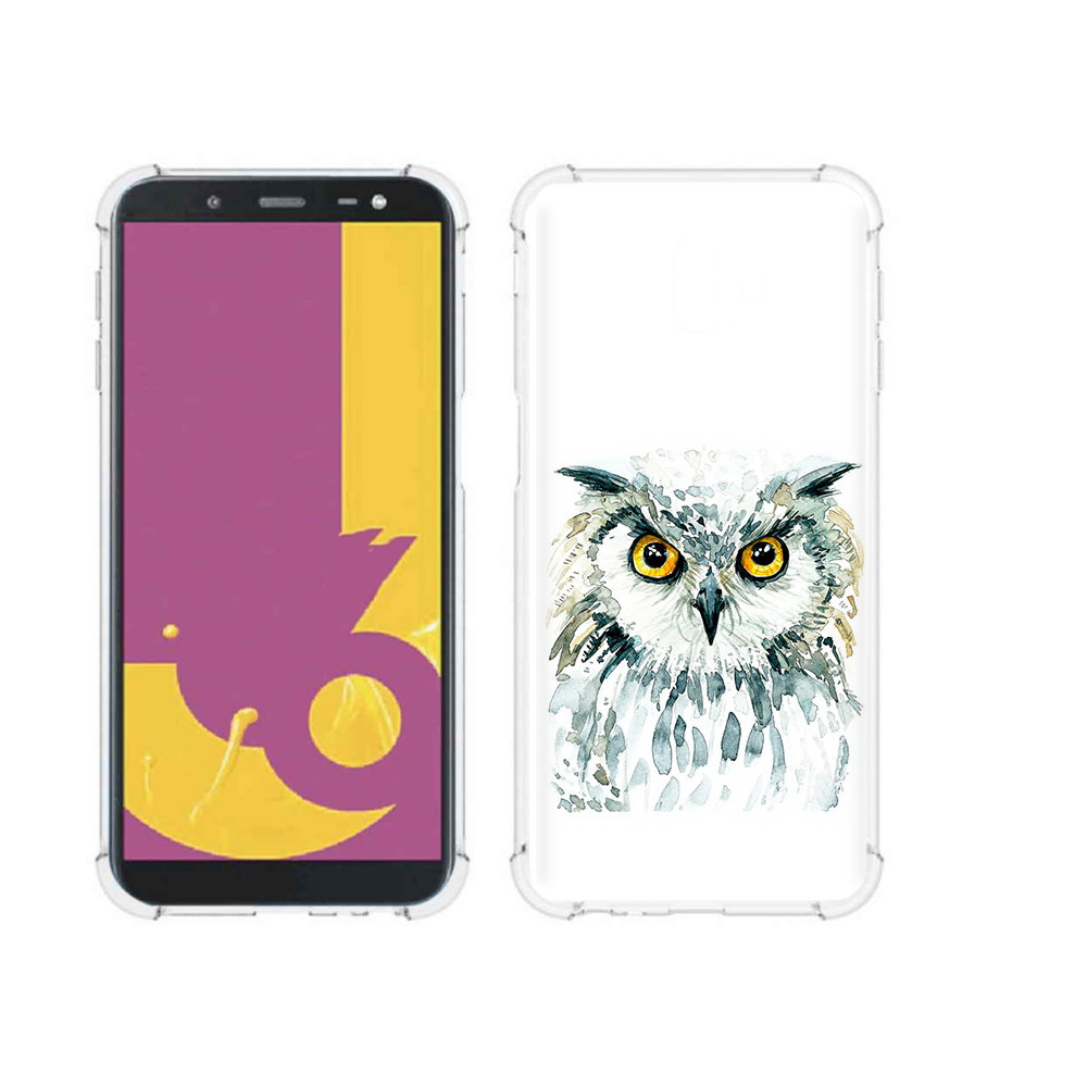 

Чехол MyPads Tocco для Samsung Galaxy J6+ (2018) Серьезная сова (PT119175.557.156), Прозрачный, Tocco