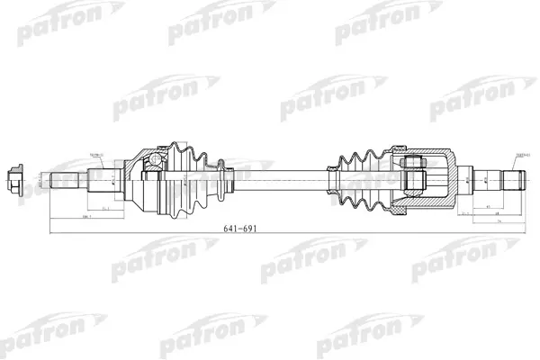 

Полуось лев CHRYSLER: SEBRING 08-09 \ DODGE: AVENGER 08-09 2.4 Sedan PATRON PDS2041