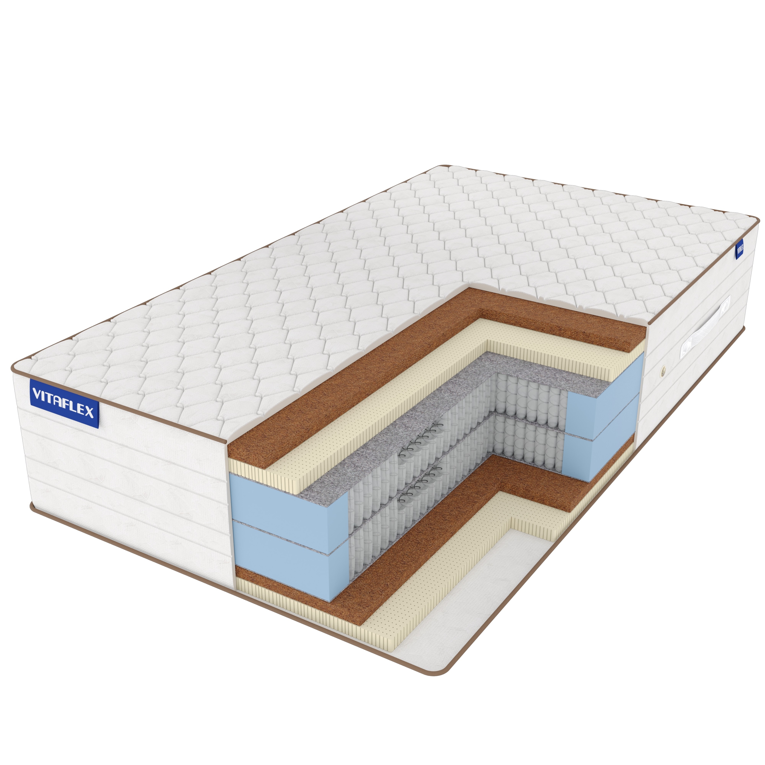 

Матрас Vitaflex Elite Big S1000-2 100х170, Бежевый;белый;серый;серебристый, Big S1000-2