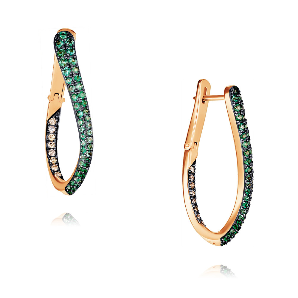 

Серьги из красного золота ADAMAS 24040459/01-А50Ч-483, изумруд/бриллиант, 24040459/01-А50Ч-483