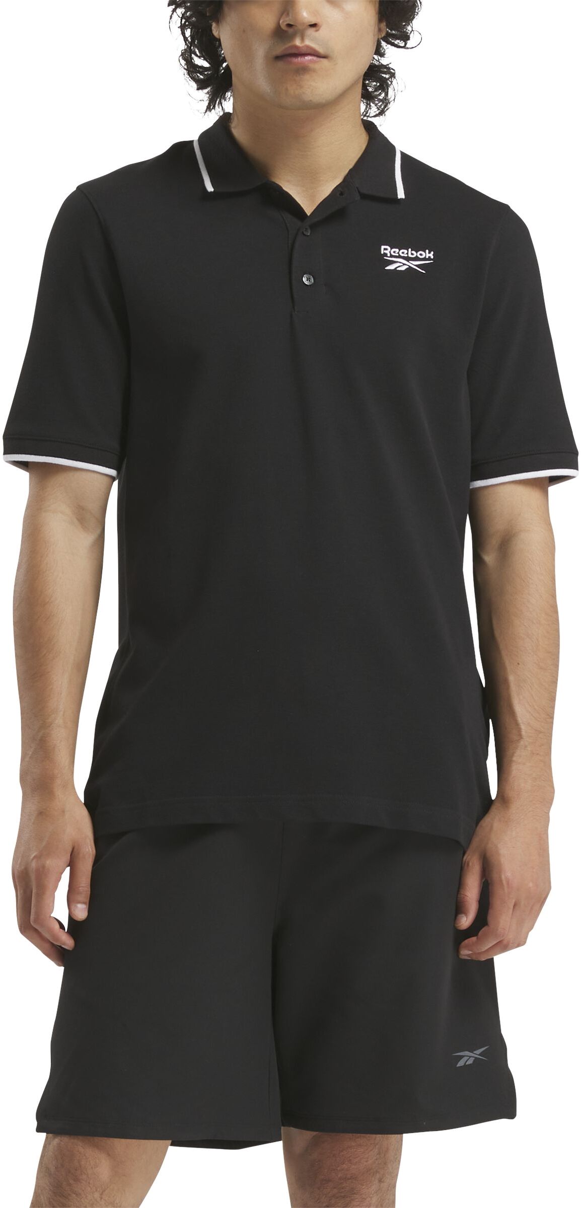 

Футболка мужская Reebok Identity Pique Polo черная M, Черный, Identity Pique Polo