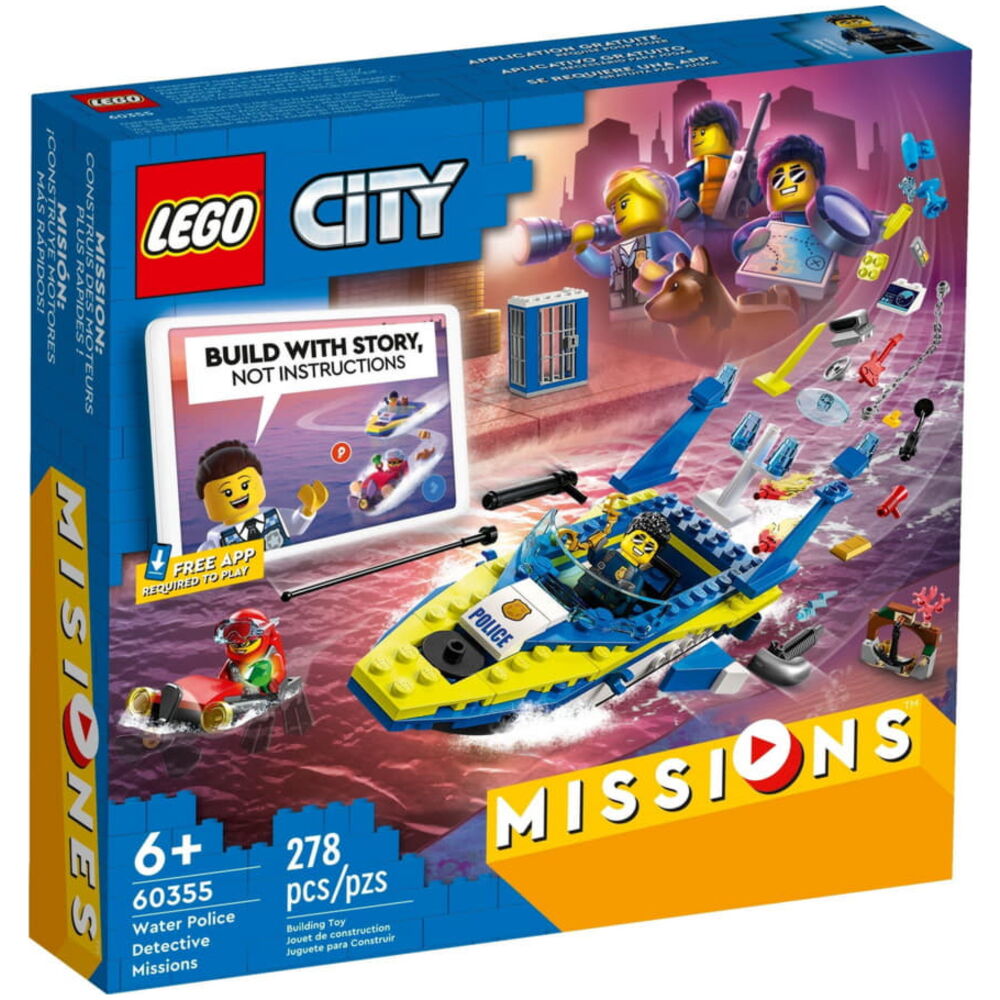 Конструктор LEGO City Детективные миссии водной полиции 60355 lego city городские приключения более 500 многоразовых наклеек