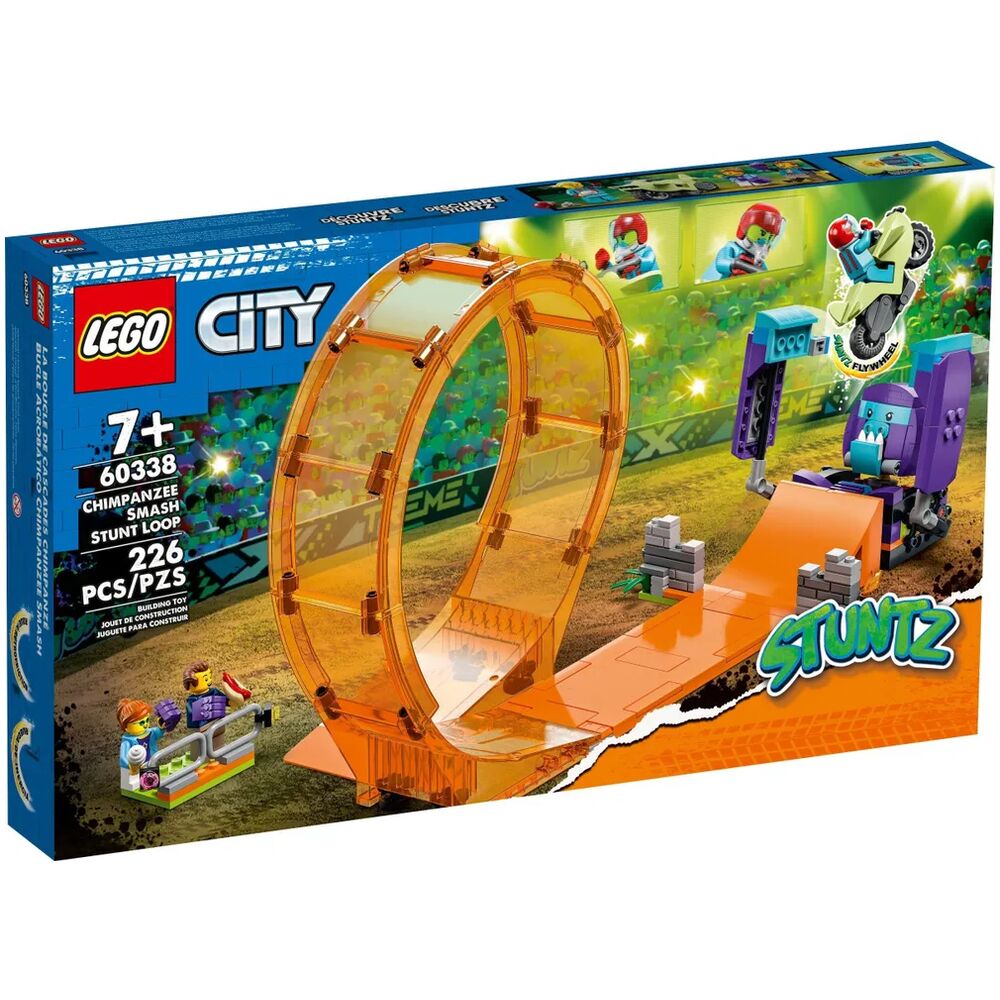 Конструктор LEGO City Трюковая петля Сокрушительный шимпанзе 60338 asi шимпанзе лола 32 см 606250