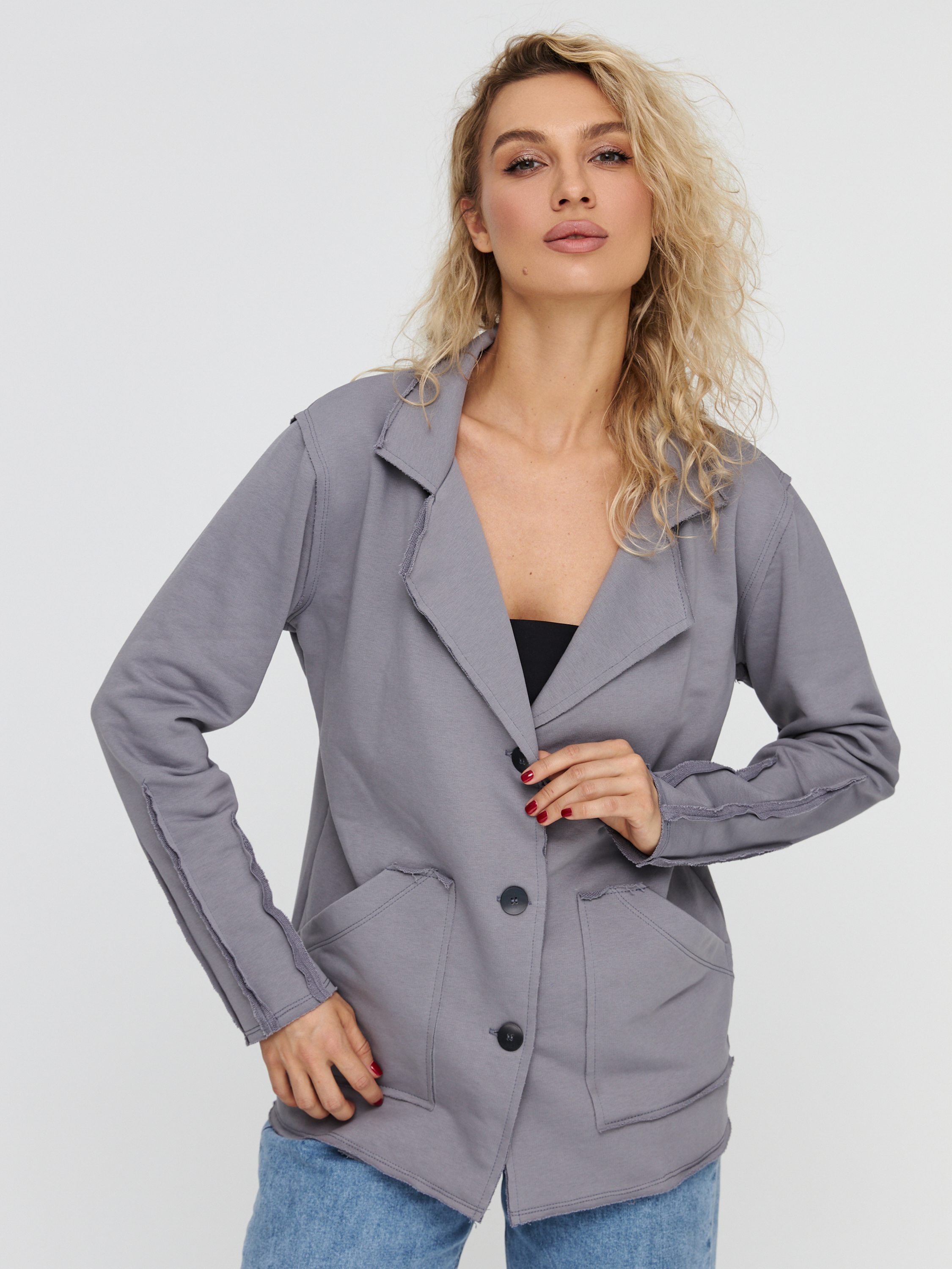 

Жакет женский POLNOLUNIE W50 серый XXL, W50