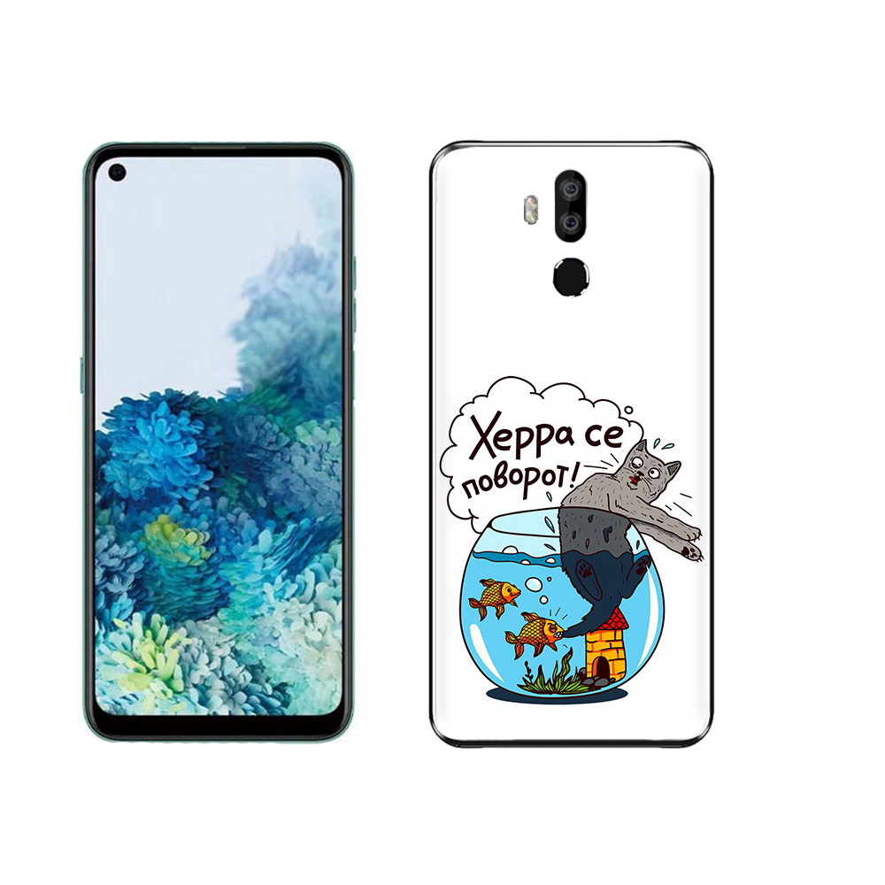 

Чехол MyPads Tocco для Oukitel K9 Рыбы с котом, Прозрачный, Tocco