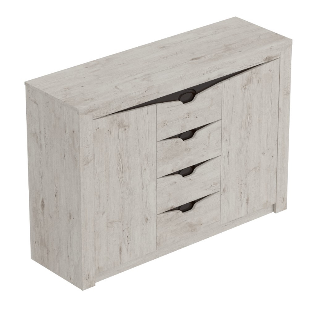 

Тумба Соренто с 4 ящиками и 2 дверцами дуб бонифаций/кофе