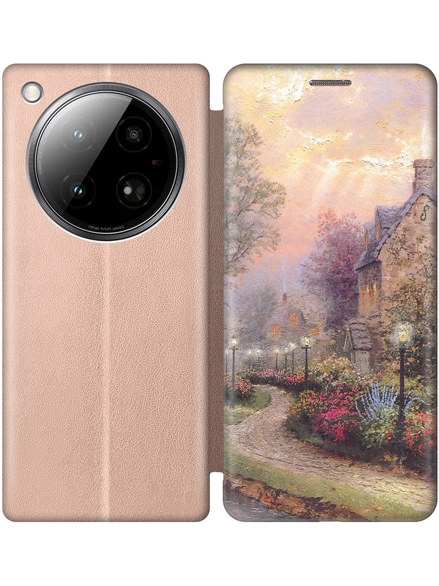 

Чехол-книжка на Infinix Zero 40 4G с принтом "Сиреневый вечер" золотой, Золотистый;зеленый;розовый, 786722385