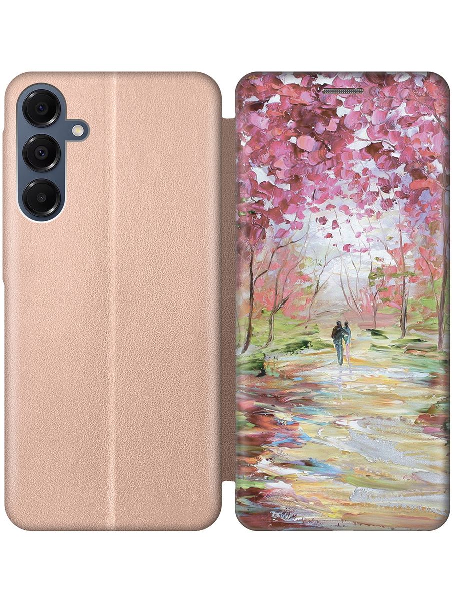 

Чехол-книжка на Samsung Galaxy A16 с принтом "Весенняя роща" золотой, Золотистый;желтый;зеленый;розовый, 786721785