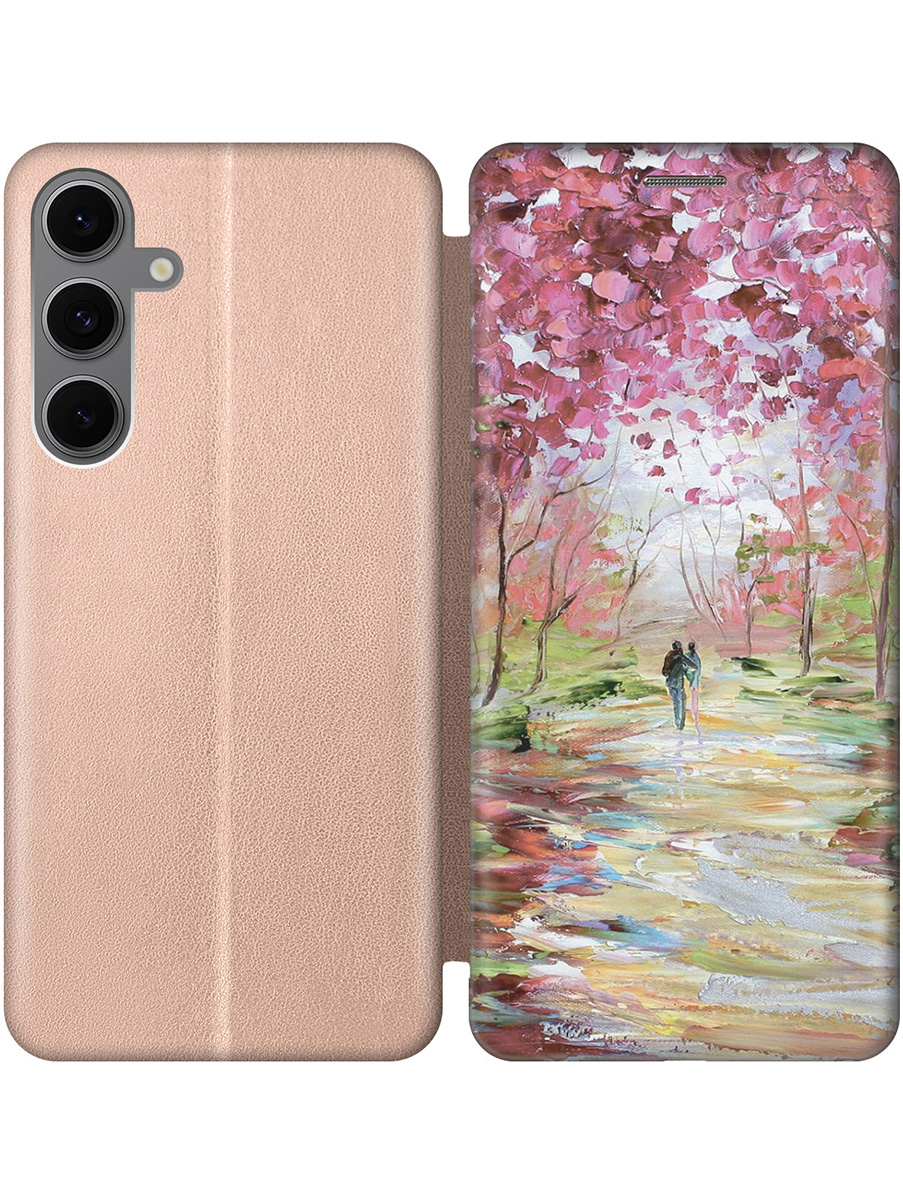 

Чехол-книжка на Samsung Galaxy S24 FE с принтом "Весенняя роща" золотой, Золотистый;желтый;зеленый;розовый, 786718185
